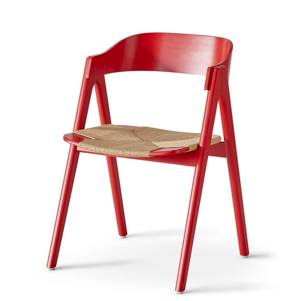 Sarkans dižskābarža pusdienu krēsls ar rotangpalmas sēdekli Findahl by Hammel Mette