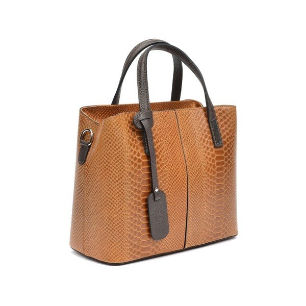 Konjaka brūna ādas rokassomiņa Roberta M Muriella-image-4