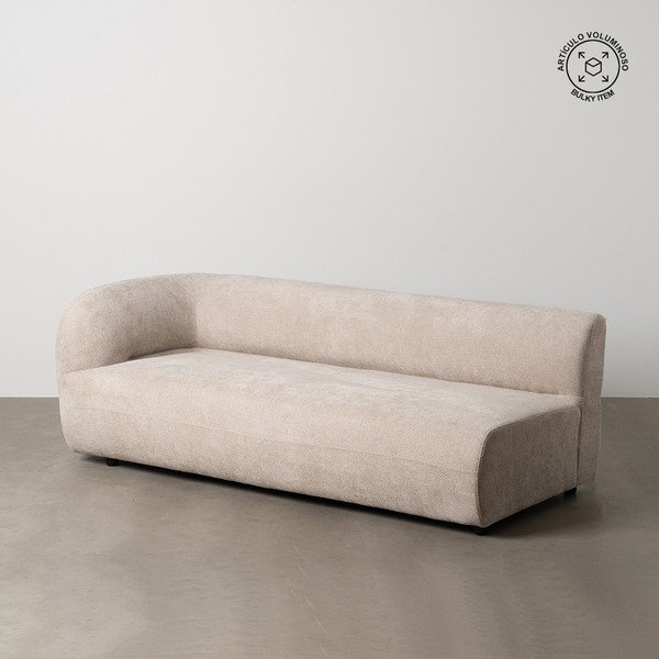 Bēšs dīvāns no šenila auduma ar kreiso stūri 199 cm Minimal – Ixia-image-1