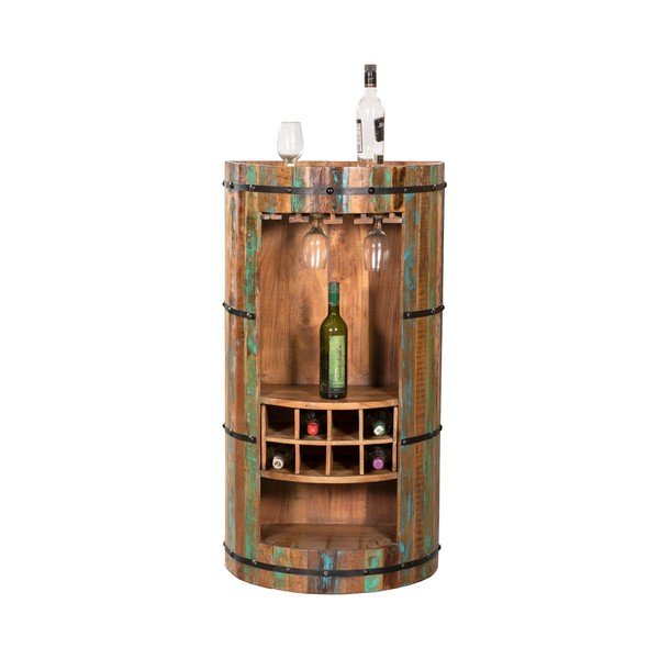 Dabīga toņa atkārtoti pārstrādātas koksnes vīna skapis pudeļu skaits 8, 60x115 cm Kaveri – Interia Home & Living-image-2