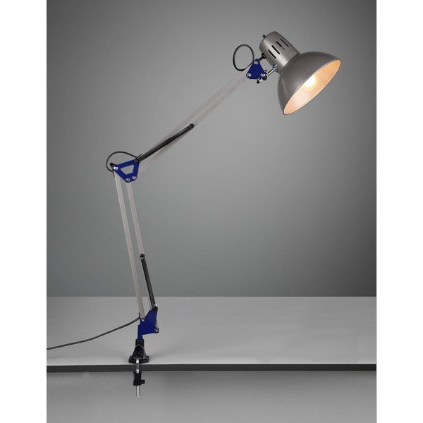 Sudraba krāsas galda lampa ar saliekamu konstrukciju/ar klipsi (augstums 73,5 cm) Tajo – Trio-image-1
