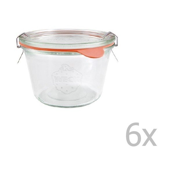6 burku komplekts Weck Sturz, 370 ml