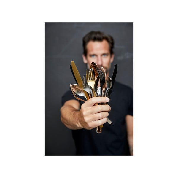 Matētas sudraba krāsas tērauda galda piederumi (16 gab.) – Bitz-image-3