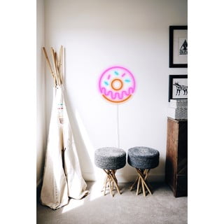 Rozā sienas gaismas dekors Candy Shock Donut, ø 40 cm
