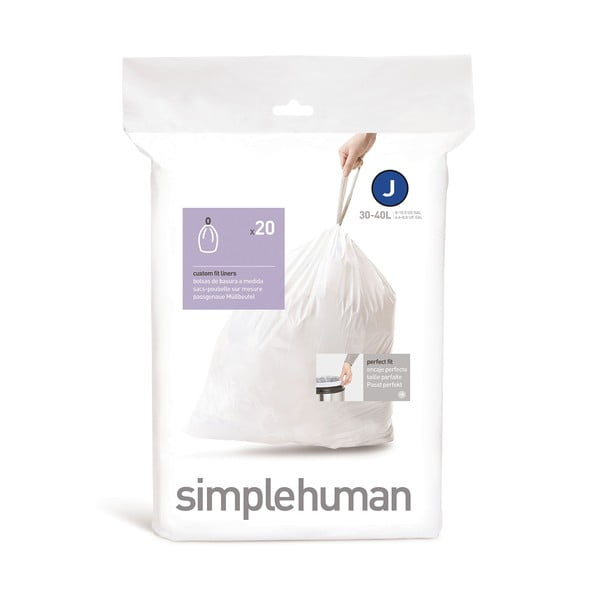 Savelkami atkritumu maisi (20 gab.) 45 l J – simplehuman