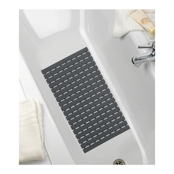Tumši pelēks dušas vai vannas paklājs Wenko Arinos, 63 x 40 cm-image-1
