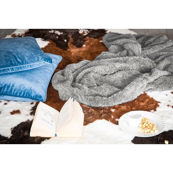 Pelēka plīša sega Tiseco Home Studio Teddy, 130 x 170 cm-image-1