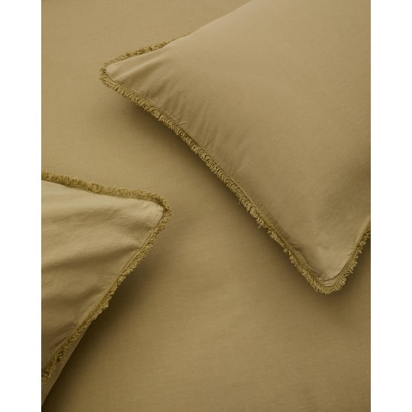 Dzeltena/zaļa divguļamā gultas veļa no kokvilnas perkala 260x240 cm Sifinia – Kave Home-image-2