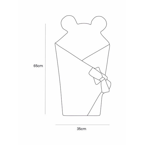 Rozā velveta bērnu ietinamā sedziņa 35x65 cm – Meowbaby-image-2