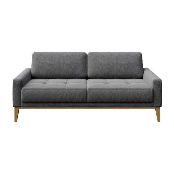 Gaiši pelēks MESONICA Musso dīvāns ar šūtām plūksnām, 173 cm