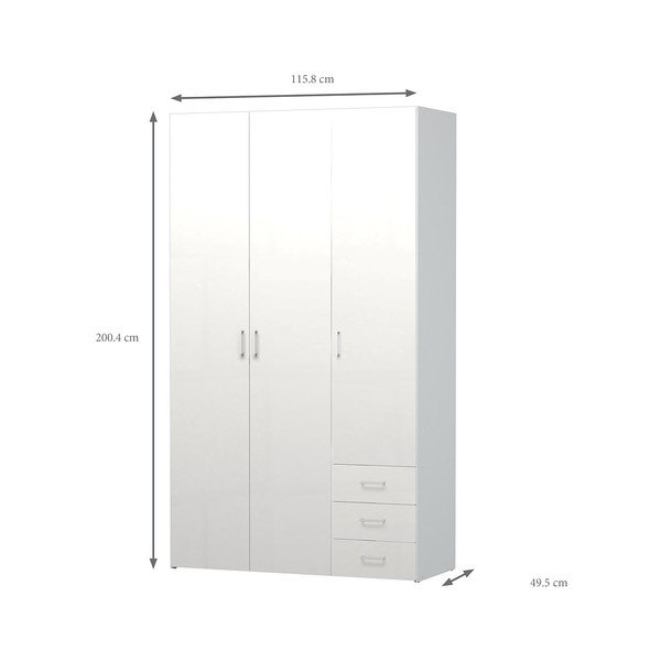 Balts skapis Evegreen House Spark, augstums 200,4 cm-image-3