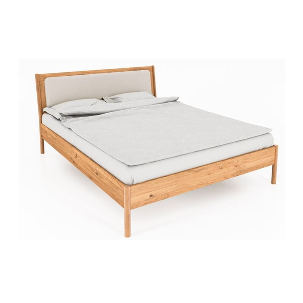 Divguļamā ozolkoka gulta ar polsterētu galvgali 140x200 cm Pola – The Beds