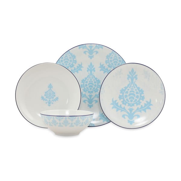 Gaiši zils porcelāna trauku komplekts (24 gab.) Kütahya Porselen Ornaments