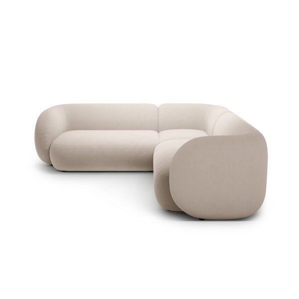 Bēšs samta stūra dīvāns Kate – Micadoni -image-2