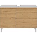 Balts skapītis zem izlietnes ar ozolkoka imitāciju 80x56 cm Torrance – Germania