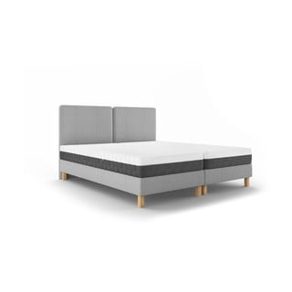 Gaiši pelēka divguļamā gulta Mazzini Beds Lotus, 180 x 200 cm