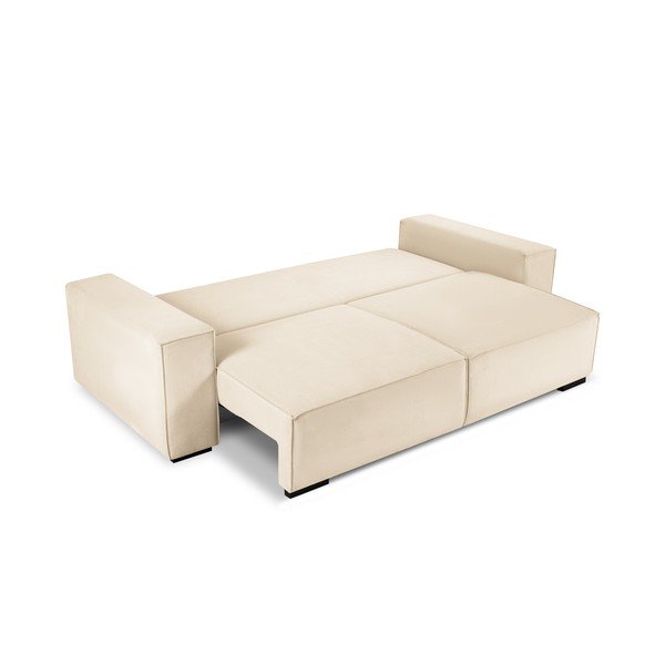 Bēšs velveta izvelkamais dīvāns Mazzini Sofas Azalea-image-3