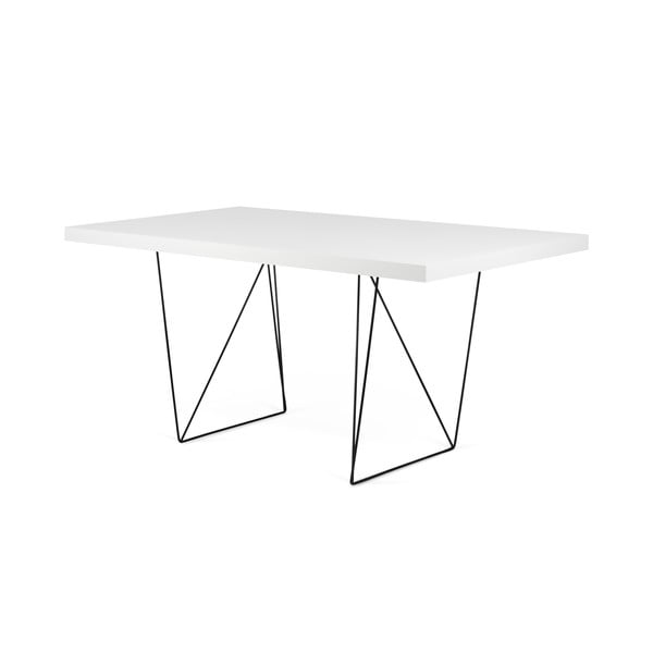 Balts galds ar melnām kājām TemaHome Multi, 180 x 77 cm-image-1
