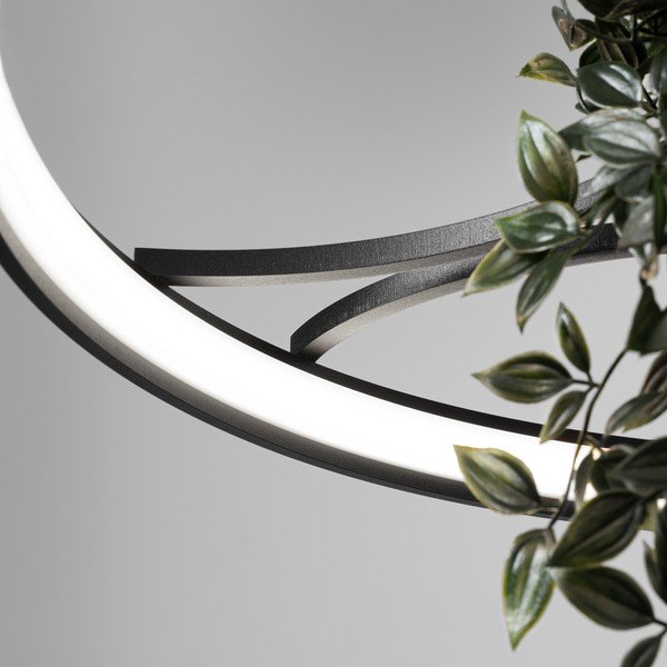 Melna alumīnija LED piekaramā lampa ø 78 cm RIO – Thoro-image-4