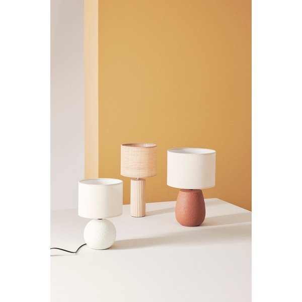 Terakotas oranža keramikas galda lampa ar auduma abažūru (augstums 41,5 cm) Irvin – Yes Everyday-image-1