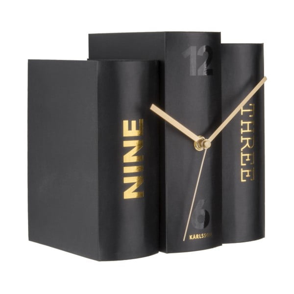 Melns galda pulkstenis grāmatu Karlsona formā-image-1