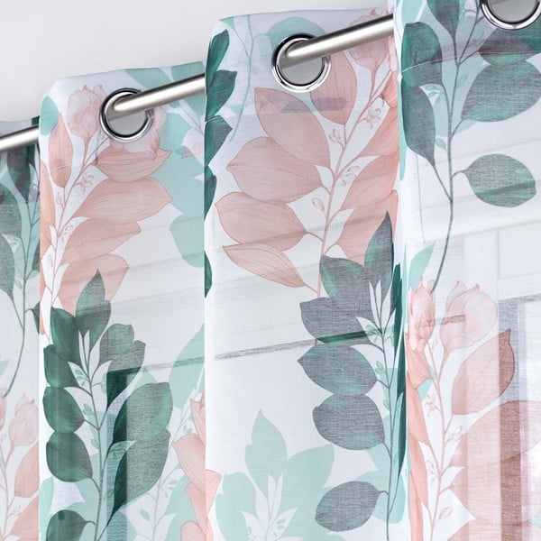 Balts/zaļš dienas aizkars 140x280 cm Belline – douceur d'intérieur-image-1