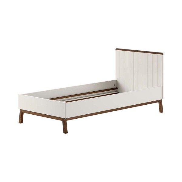 Bēša priedes masīvkoka bērnu gulta bez režģa 90x200 cm Sezane – Vipack