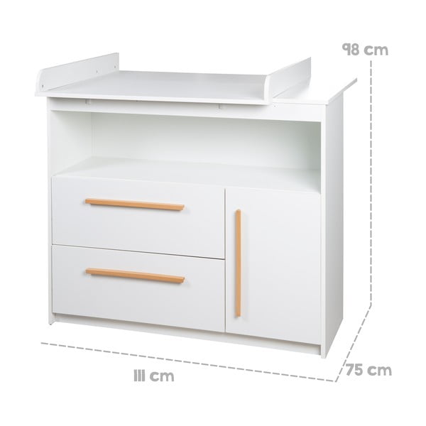 Balta zema bērnu kumode 107x98 cm Lilo – Roba-image-4