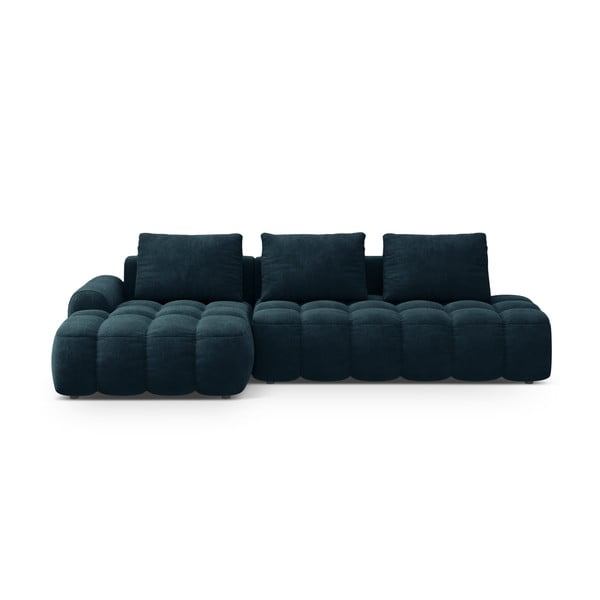 Zaļganzils samta salokāms/ar uzglabāšanas vietu stūra dīvāns (ar kreiso stūri/ar zvilni) Linz – Cosmopolitan Design