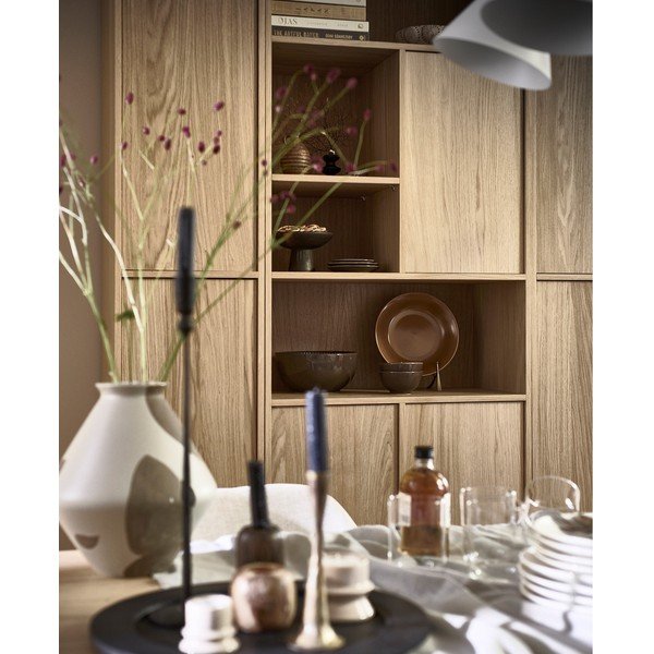 Dabīga toņa modulārais grāmatu plaukts ar ozolkoka imitāciju 77x199 cm Modulair – vtwonen-image-4