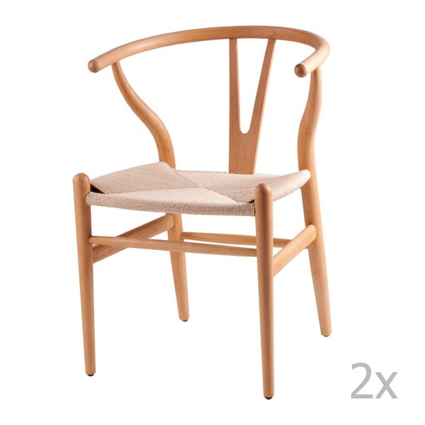 2 koka ēdamistabas krēslu komplekts sømcasa Ada