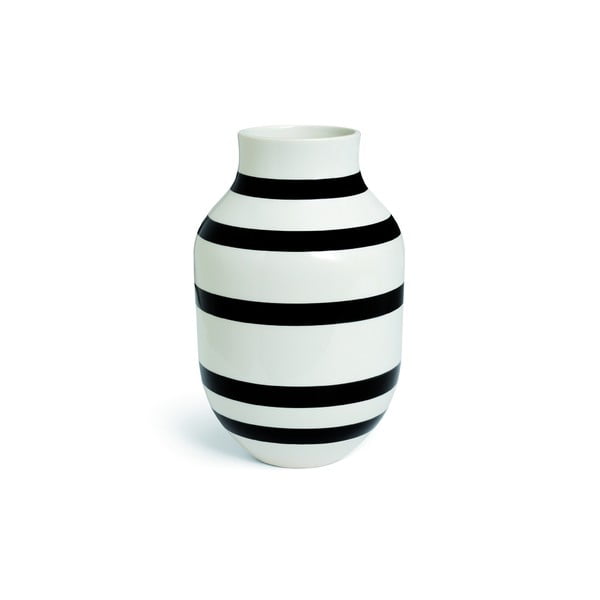 Melnbalta keramikas vāze Kähler Design Omaggio, augstums 30,5 cm