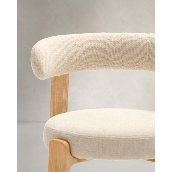 Bēšs/dabīga toņa oša masīvkoka pusdienu krēsls Granite – Kave Home-image-3