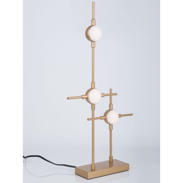 Zelta krāsas metāla LED galda lampa ar akrila stikla abažūru (augstums 52 cm) Atomo – Nova Luce-image-1