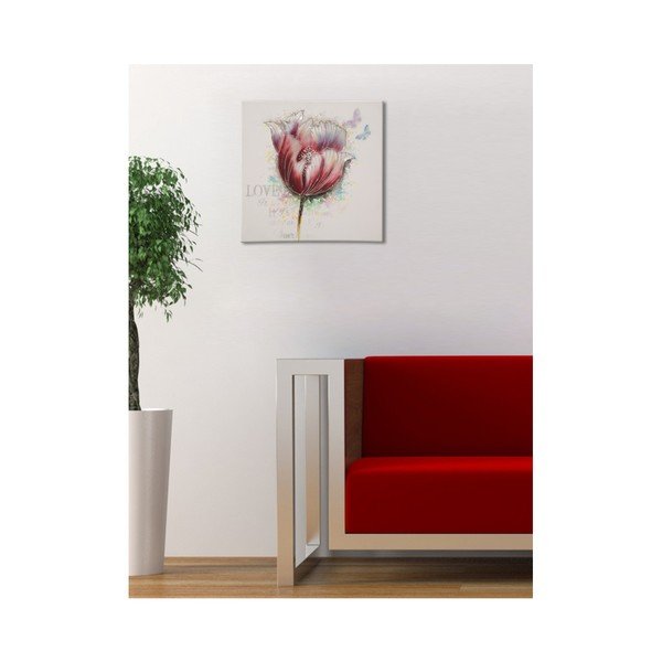Mauro Ferretti rokām apgleznota glezna "Tulpe", 80 x 80 cm-image-1