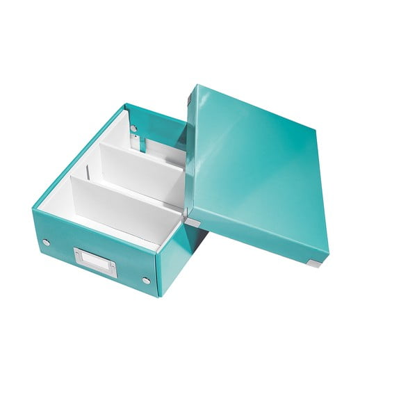 Tirkīzzila kaste ar organizatoru Leitz Click&Store, garums 28 cm