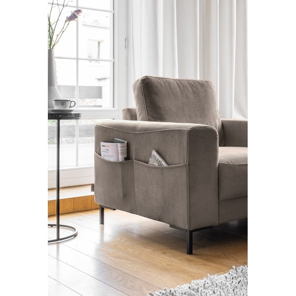 Brūns velveta atpūtas krēsls Lofty Lilly – Miuform-image-3