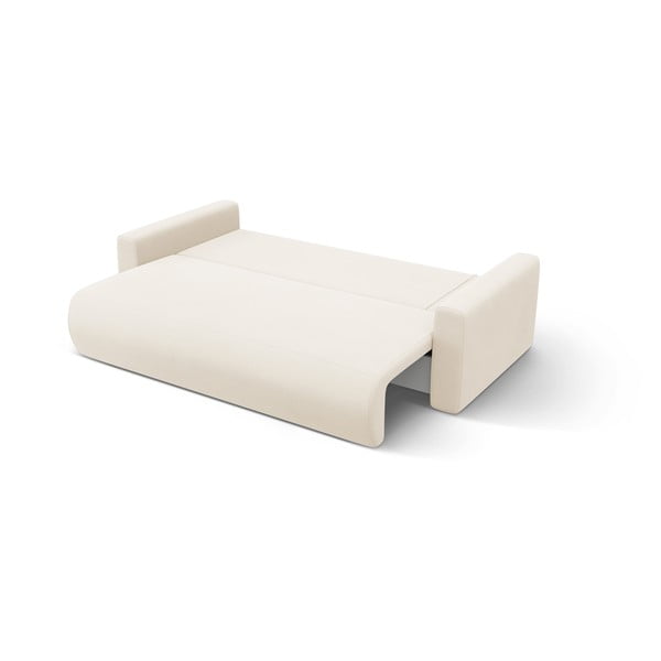 Bēšs samta salokāms stūra dīvāns ar uzglabāšanas vietu Belfast – Cosmopolitan Design-image-4