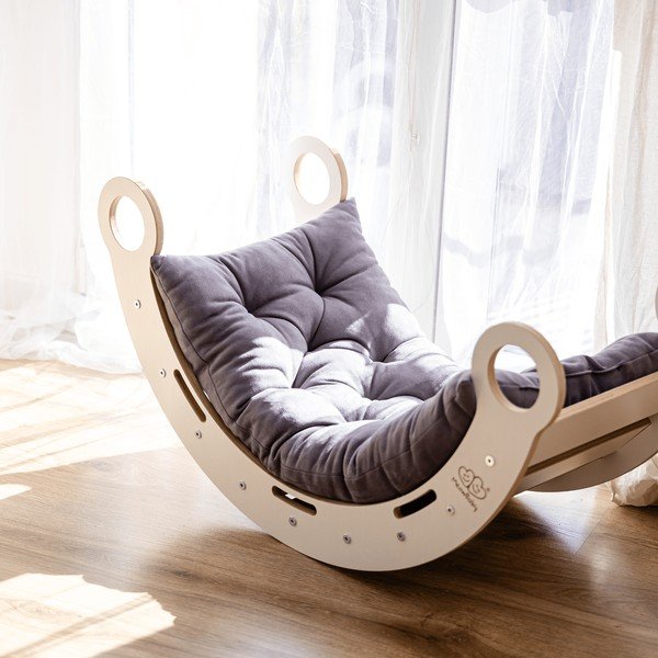 Dabīga toņa priedes masīvkoka šūpoles 39x75x38 cm Montessori – Meowbaby-image-1