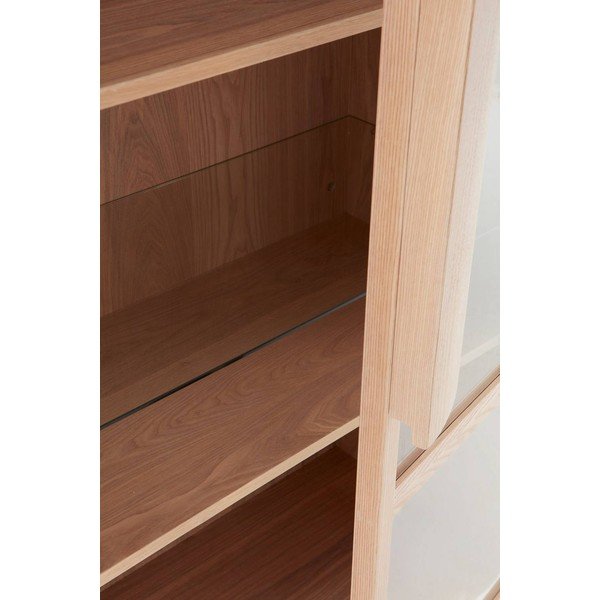 Gaiša dabīga toņa vitrīna ar oškoka imitāciju 90x195x40 cm Sandor – Jotex-image-3
