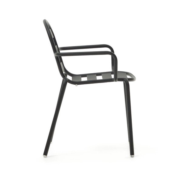 Tumši pelēks metāla dārza krēsls Joncols – Kave Home-image-2