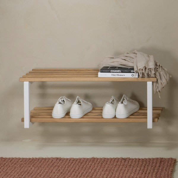 Balts/dabīga toņa metāla piekarināms apavu plaukts 71x26x34 cm Marco – Spinder Design-image-3