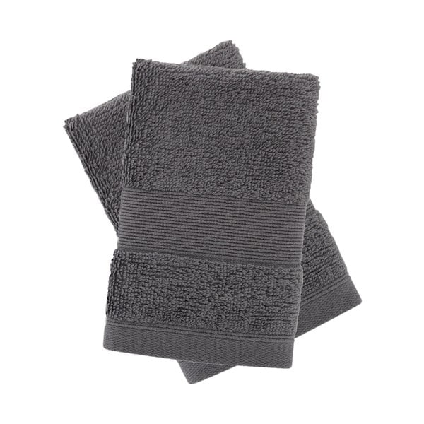 Tumši pelēki frotē kokvilnas dvieļi (2 gab.) 30x30 cm Anti-Bacterial – Catherine Lansfield