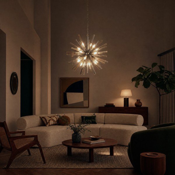 Metāla piekaramā lampa ar stikla abažūru ø 75 cm Karlo – Premier Housewares-image-2