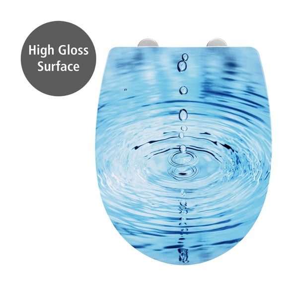 Automātiski aizverams tualetes poda sēdeklis 38 x 45 cm Droplets – Wenko