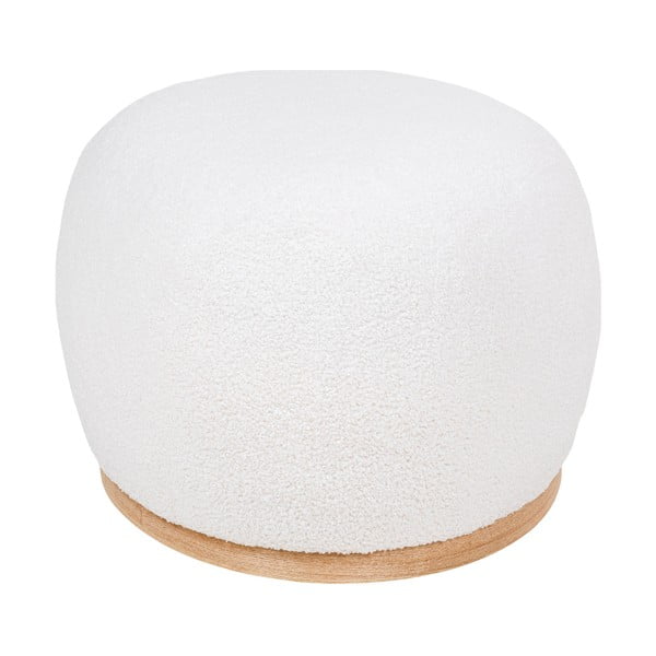 Balts pufs no buklē auduma Manhattan – House Nordic-image-2