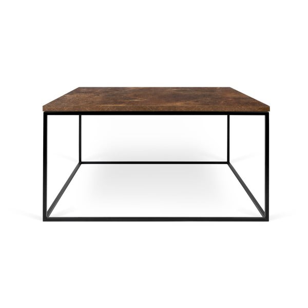 Brūns kafijas galdiņš ar melnām kājām TemaHome Gleam, 75 x 75 cm