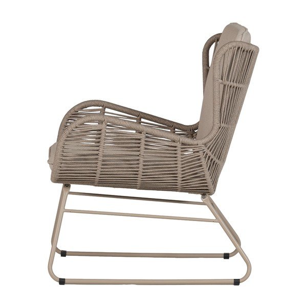 Bēšs metāla/polsterēts dārza atpūtas krēsls Grace – WOOOD-image-3