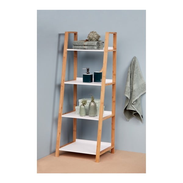 Bambusa vannas istabas plaukts ar 4 plauktiem Wenko Finja-image-1