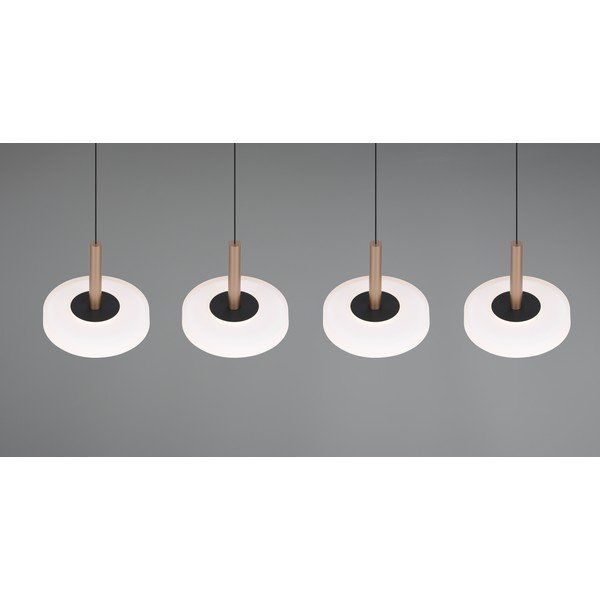 Melnbalta/zelta krāsas LED piekaramā lampa ar regulējamu spilgtumu un stikla abažūru Celeste – Trio-image-2